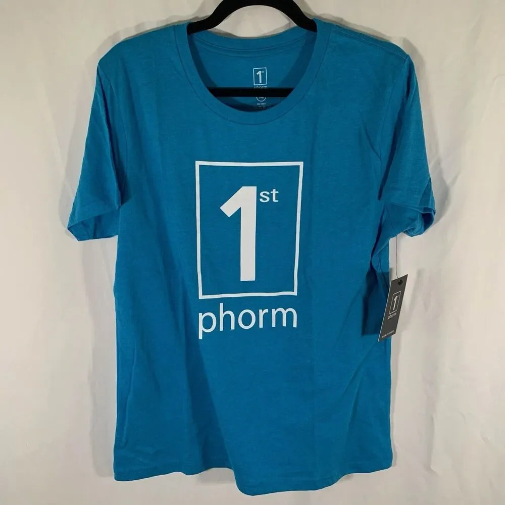 1st Phorm Shirt Women's XL Blue Graphic Print Short Sleeve Crew Neck New